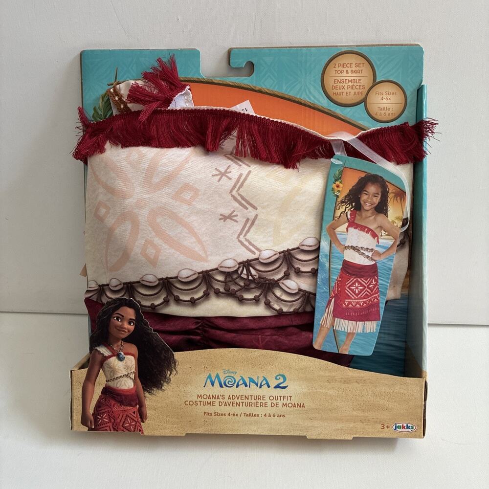 Disney Moana 2 Girls Kids Size 4-6X Adventure Outfit Costume Set New